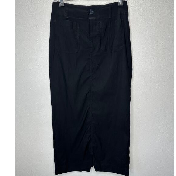 Maeve Black Colette Form Fitting High Rise Front Zip Maxi Skirt S - Picture 1 of 14